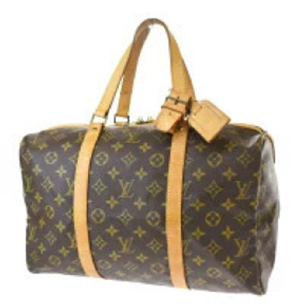 Louis Vuitton Sac Souple Boston Travel Bag Monogram Leather Brown